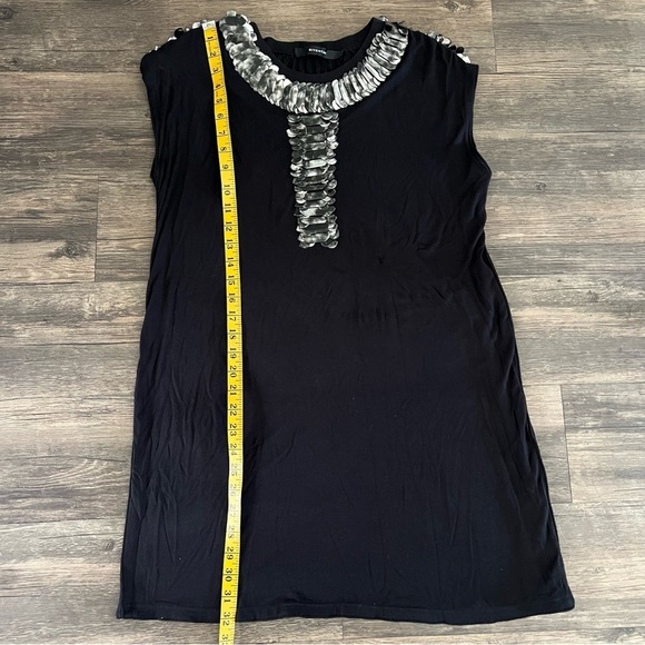 Givenchy Black Tunic Sleeveless Top Scale Embroidery Cocktail Dress Evening L - Picture 13 of 14